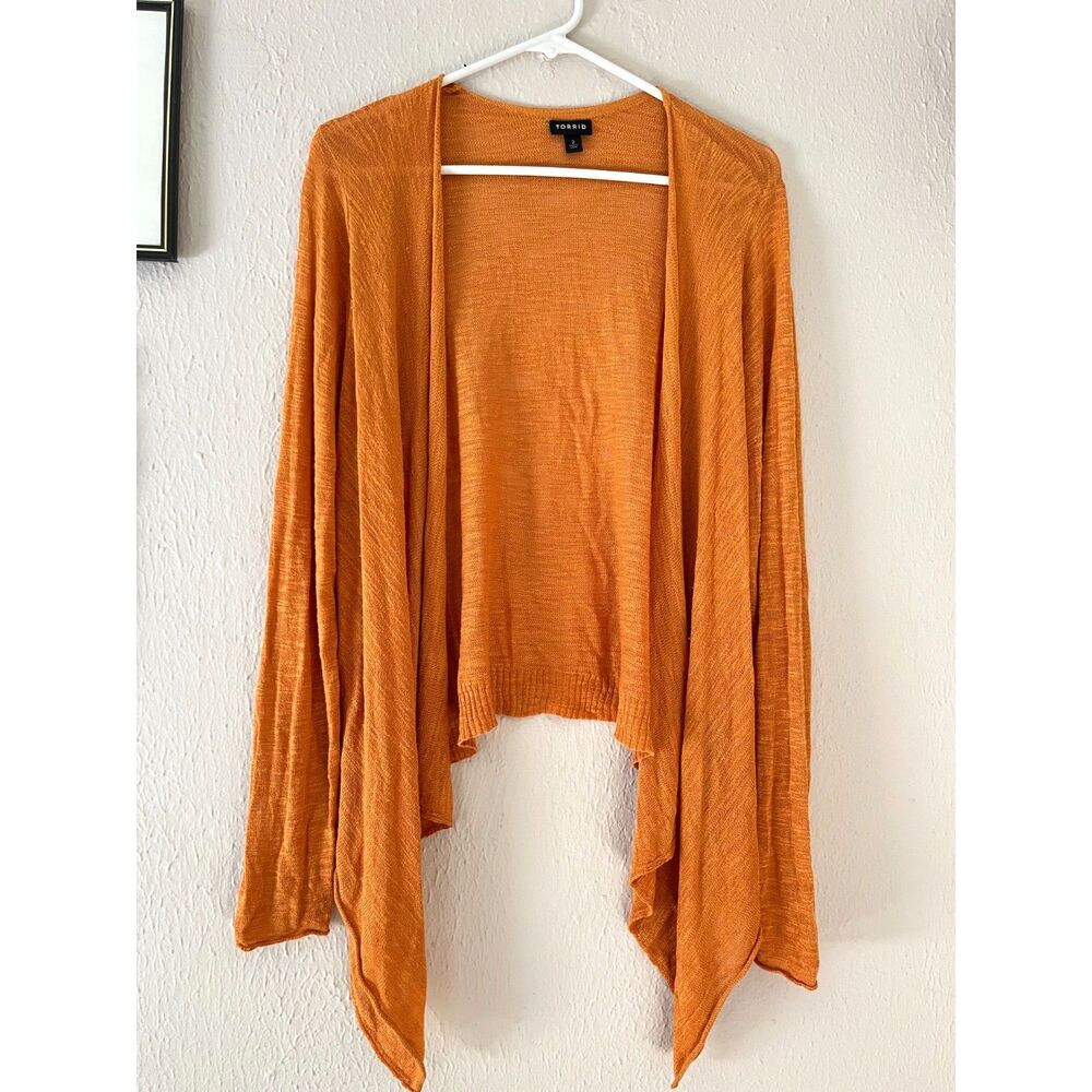 Light weight draping cardigan, torrid size 2 orange
